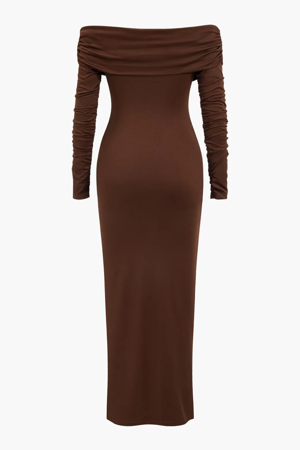 Ruched Off Shoulder Drape Detail Maxi Dress