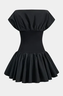 Ruched Patchwork Mini Dress