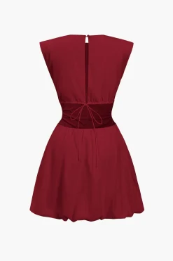 Ruched Sleeveless Mini Dress