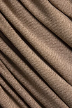 Ruched Sleeveless Round Neck Slit Maxi Dress