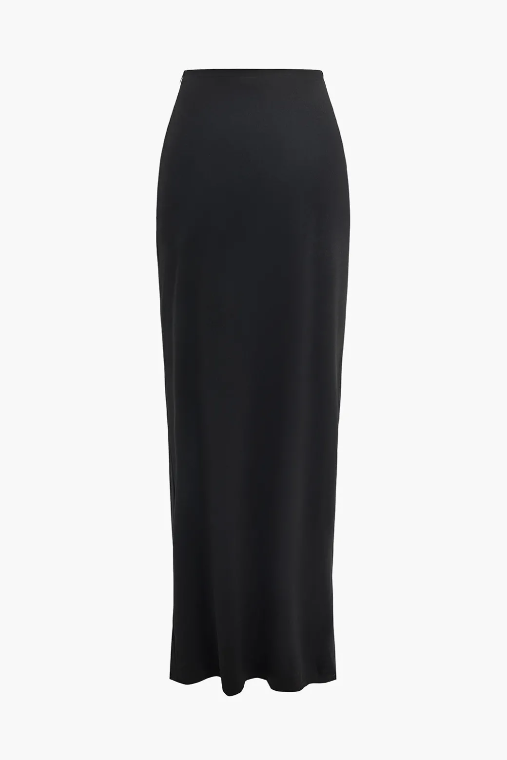 Ruched Slit Midi Skirt