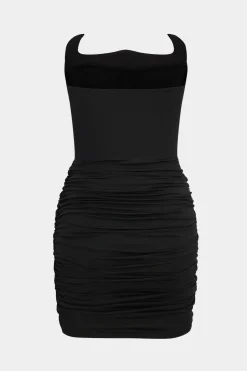 Ruched Strapless Sleeveless Mini Dress