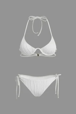 Ruched Tie Halter Bikini Set