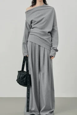 Ruched Wide Leg Trousers