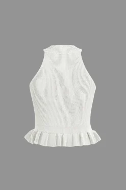 Ruffle Hem Knit Tank Top
