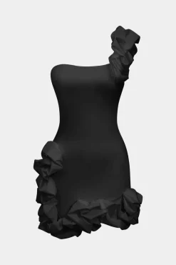 Ruffle One Shoulder Mini Dress