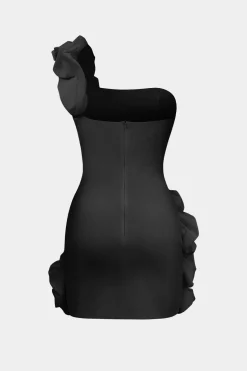 Ruffle One Shoulder Mini Dress
