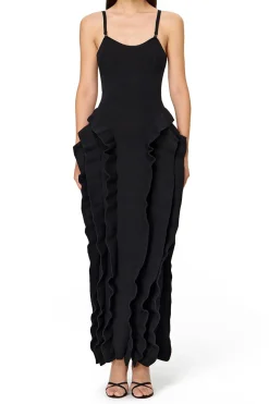 Ruffle Slip Midi Dress