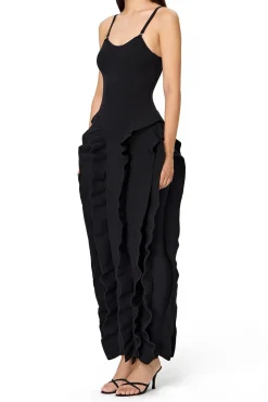 Ruffle Slip Midi Dress