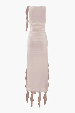 Ruffled Hem Slit Maxi Dress