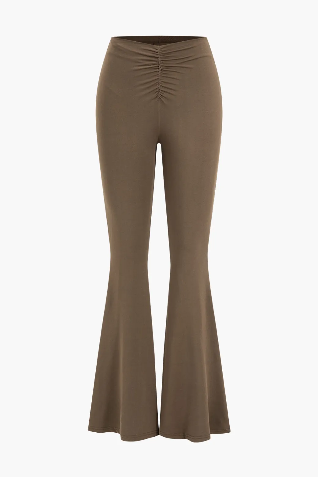 Ruffled Long Sleeve Top And Flared Trouser Set