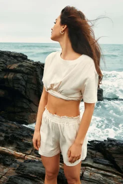 Ruffled Waistband Shorts