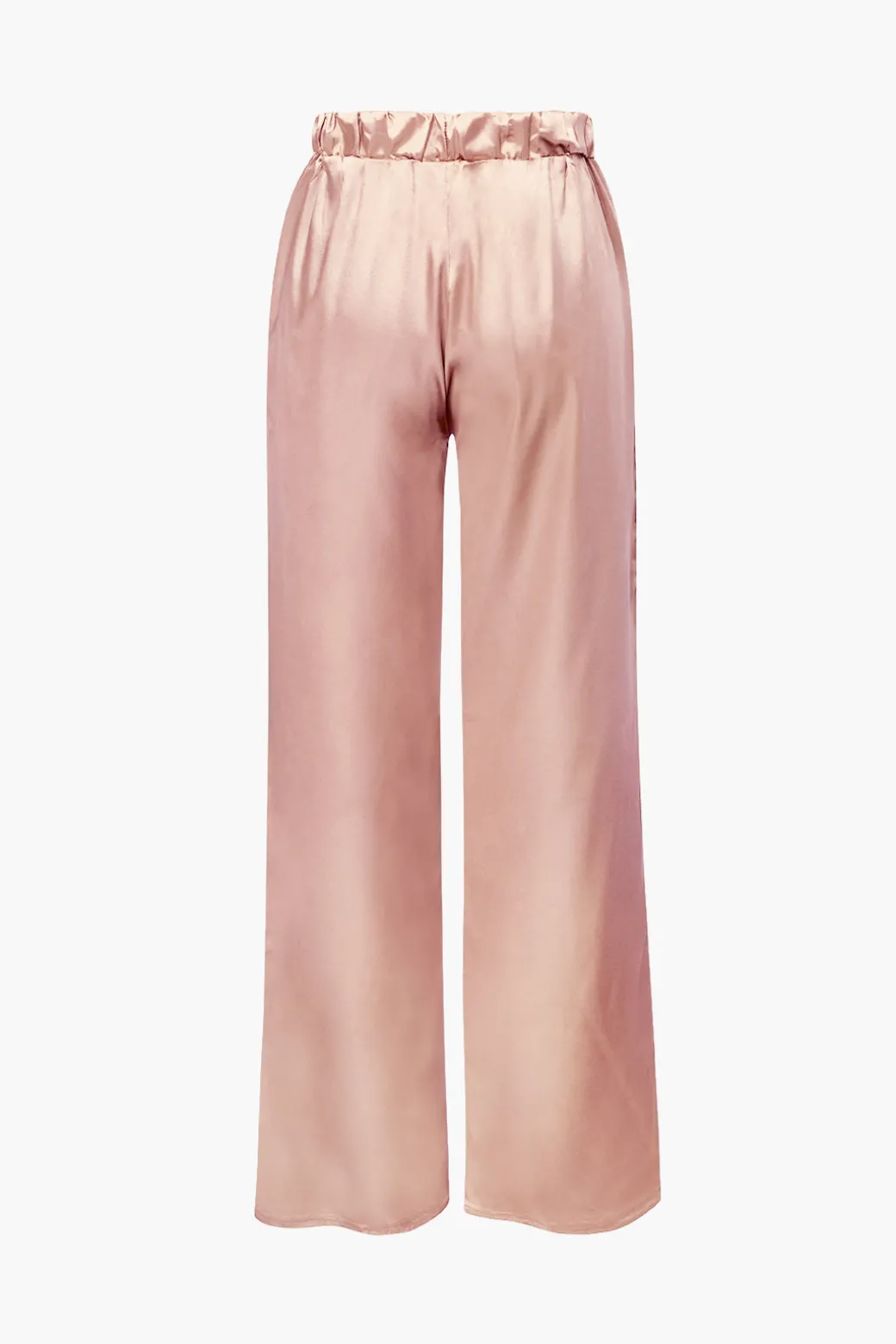 Satin Button Up Long Sleeve Shirt And Pants Set