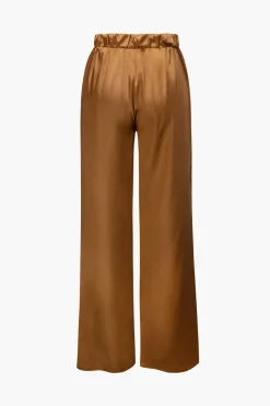 Satin Button Up Long Sleeve Shirt And Pants Set