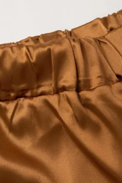 Satin Button Up Long Sleeve Shirt And Pants Set