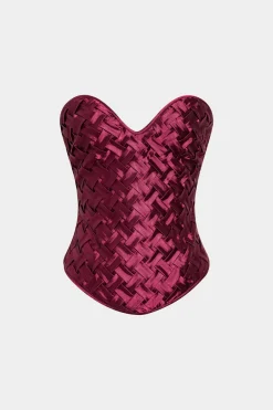 Satin Crossed Weave Tube Top