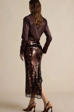Satin Fake Pocket Long-Sleeve Shirt