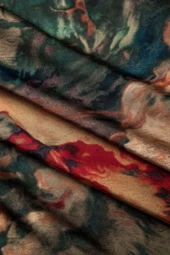 Satin Floral Print Tie Front Skirt