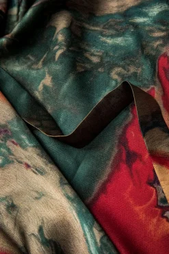 Satin Floral Print Tie Front Skirt