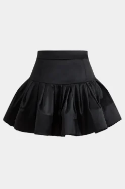 Satin Ruched Puff Skirt