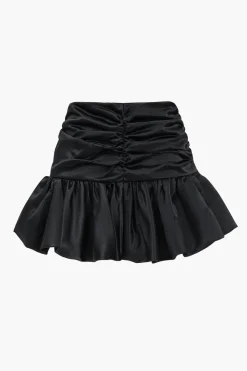Satin Ruched Skirt