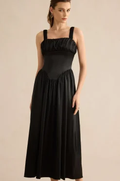 Satin Sleeveless Maxi Dress