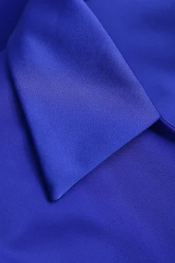 Satin Wrapped Shirt Dress