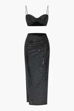 Sequin Cami Top And Skirt Set