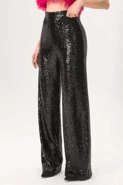 Sequin High Waisted Wide Leg Trousers