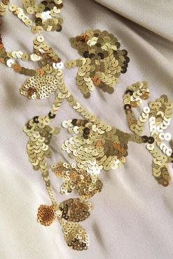 Sequin Slit Long-Sleeve Shirt