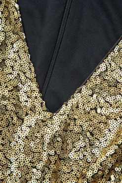 Sequin V-neck Sleeveless Cut Out Mini Dress