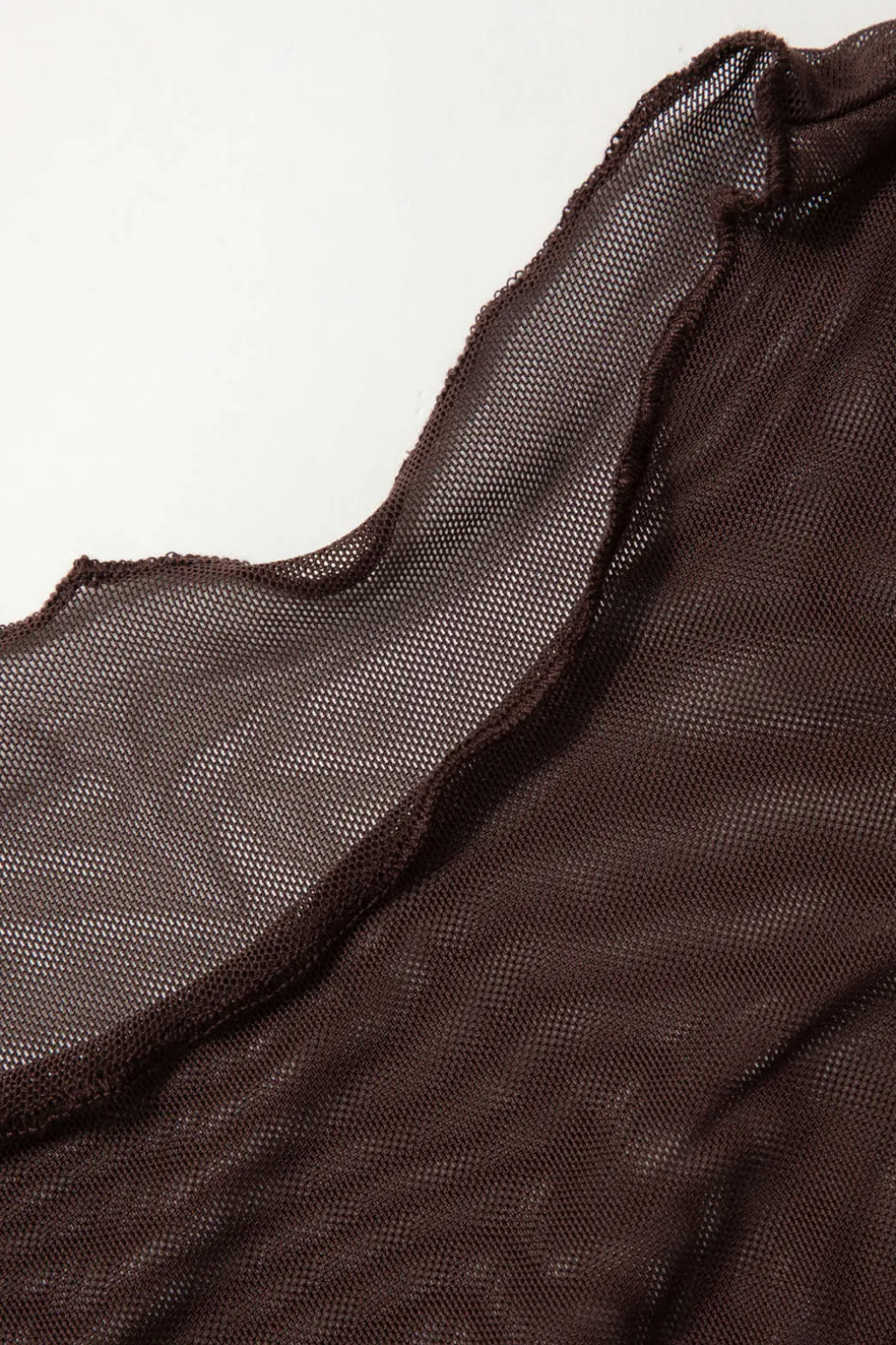 Sheer Mesh Wrap Tie Ribbon Mini Dress