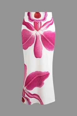 Shell and Floral Print Skirt Set