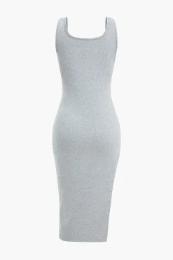 Side Slit Long Sleeve Midi Dress Set