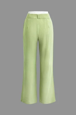 Sleeveless Top and Patchwork Loose Pants Set