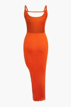 Slit Backless Tank Maxi Dress
