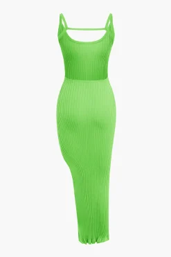 Slit Backless Tank Maxi Dress