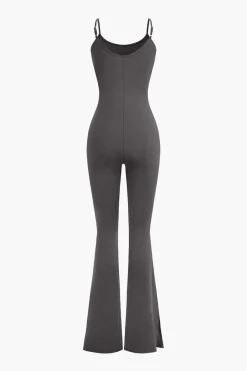 Slit Leg Cami Jumpsuit And Shrug Set