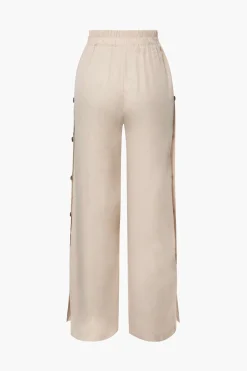 Smocked Tube Top And Side Button Pants Set