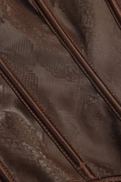 Snake Skin Faux Leather Tie-Up Cami Top