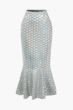 Snakeskin Mermaid Midi Skirt