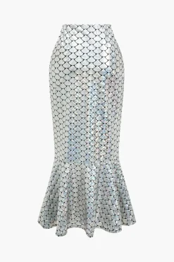 Snakeskin Mermaid Midi Skirt