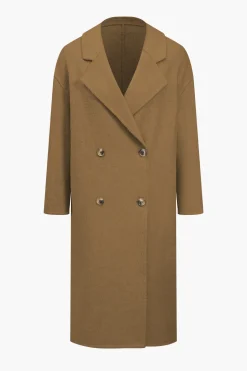 Solid 100% Wool Button Pocket Coat