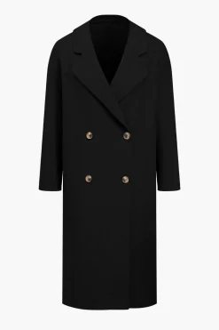 Solid 100% Wool Button Pocket Coat