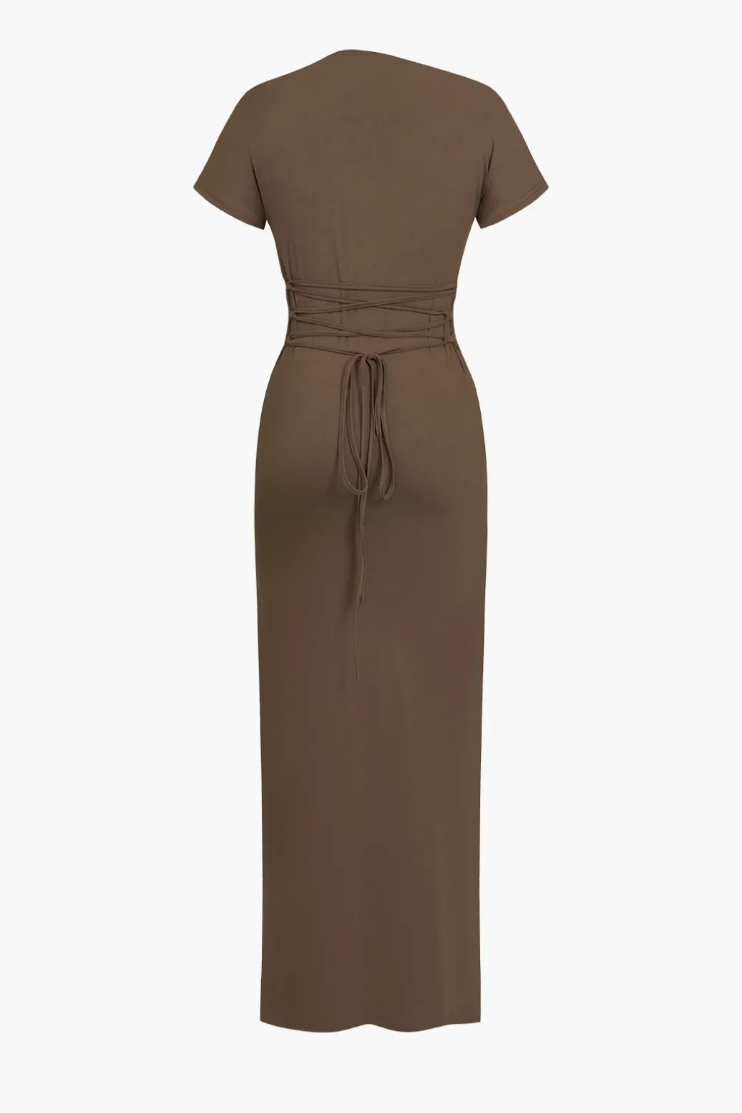 Solid Asymmetrical Knot Maxi Dress