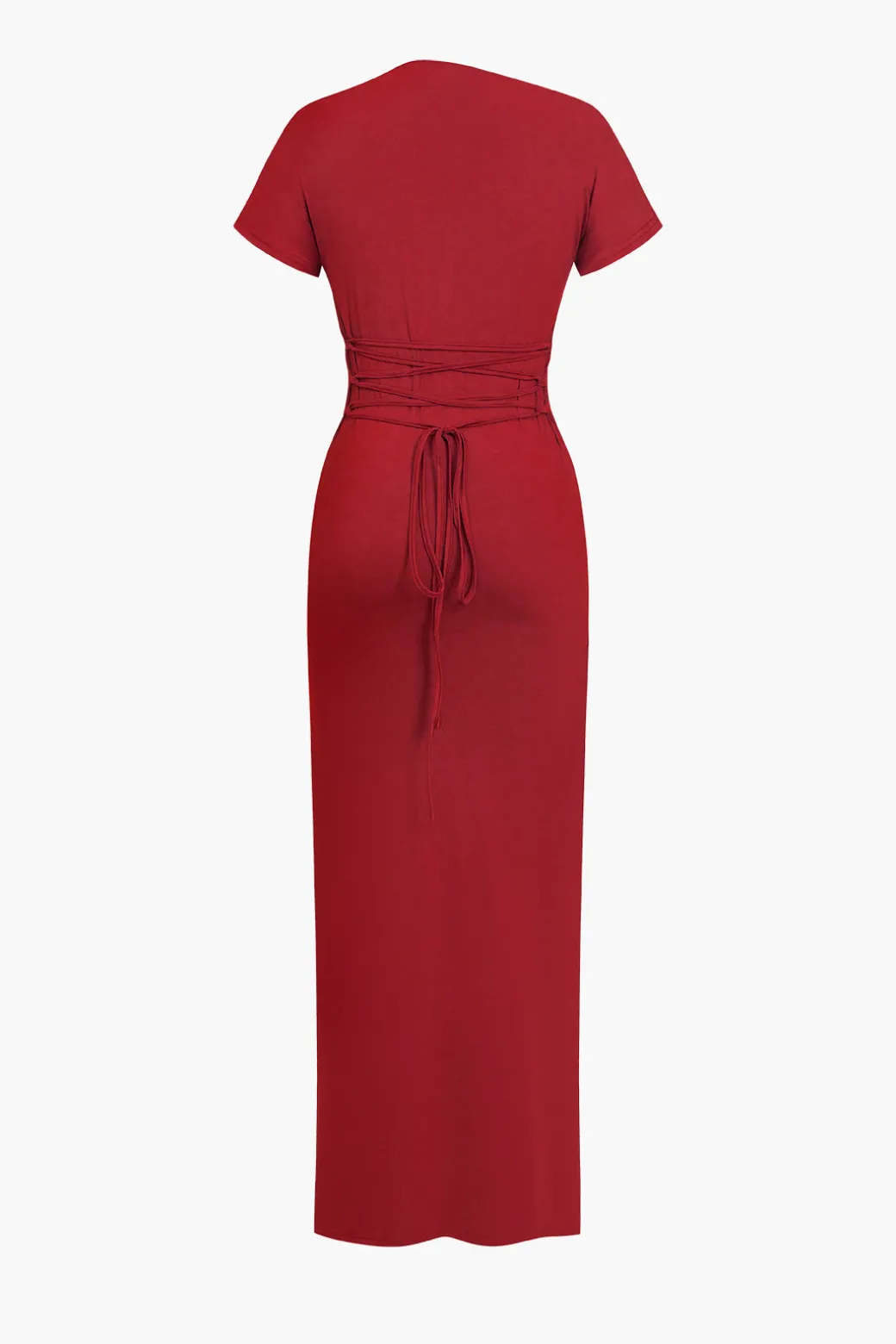 Solid Asymmetrical Knot Maxi Dress