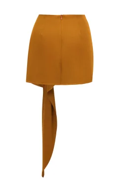 Solid Asymmetrical Mini Skirt