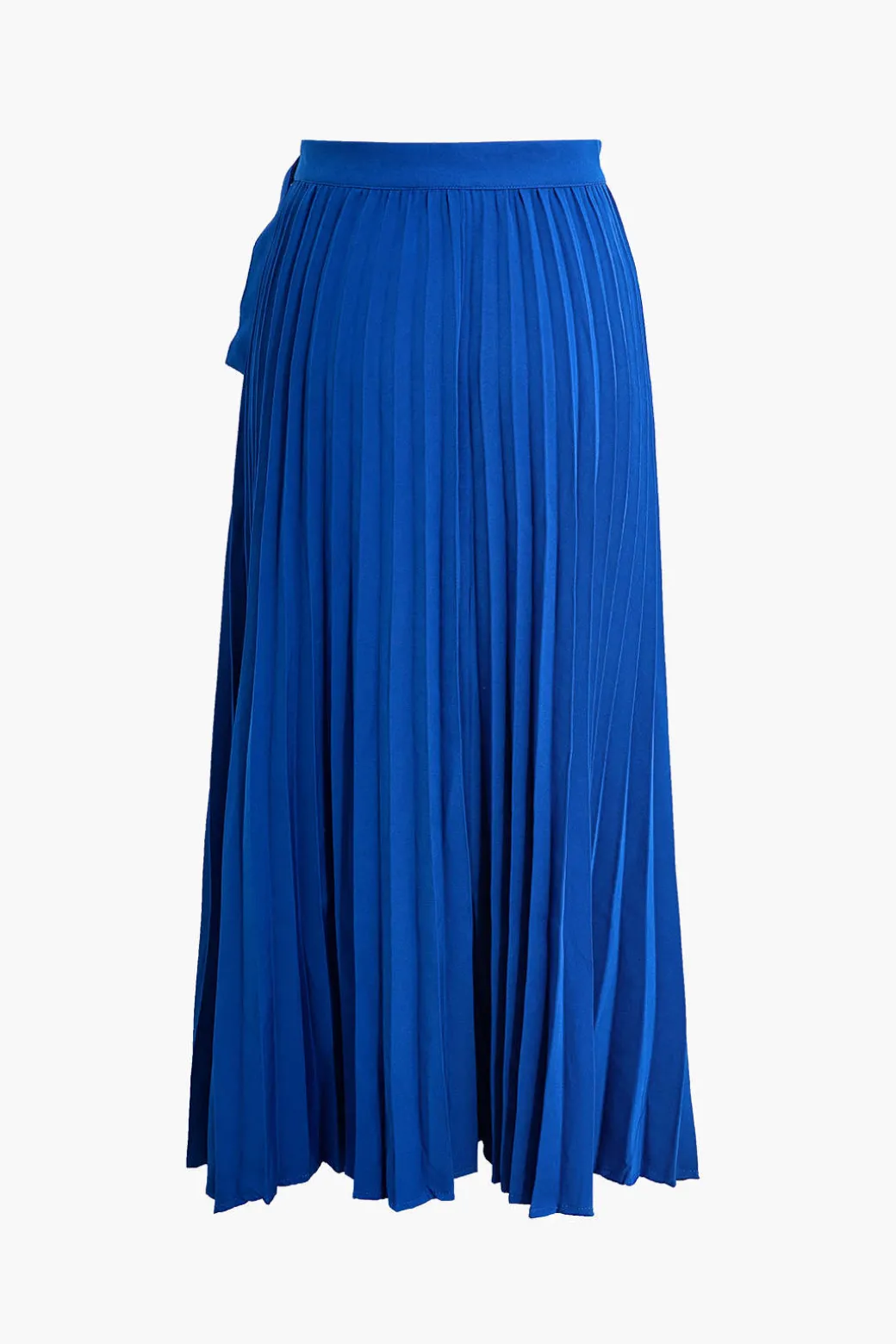 Solid Asymmetrical Pleated Skirt