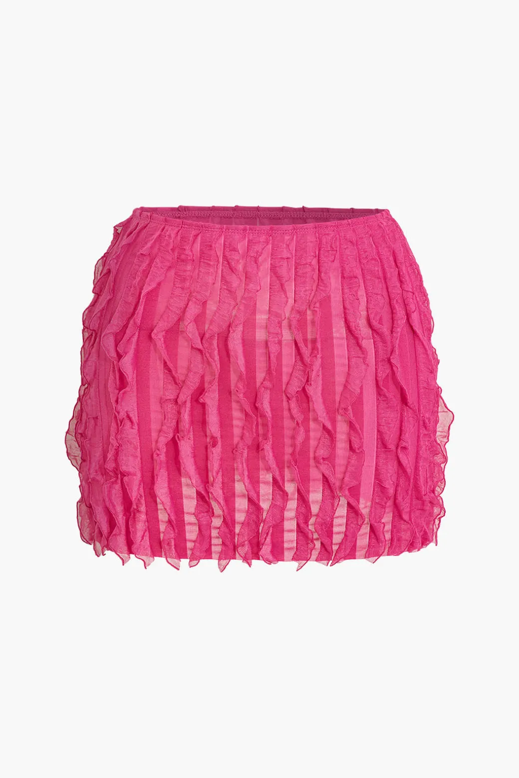 Solid Asymmetrical Ruffle Skirt Set