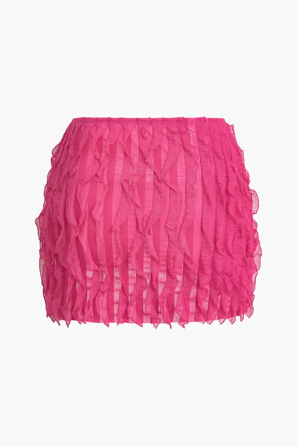 Solid Asymmetrical Ruffle Skirt Set